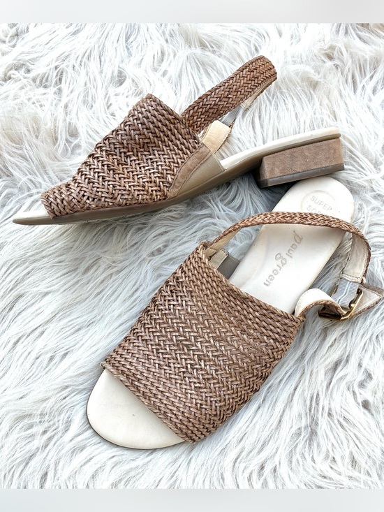Paul Green Shoes - Paul Green NWOT Helena Woven Slingback Low Heel Sandals Sz 10